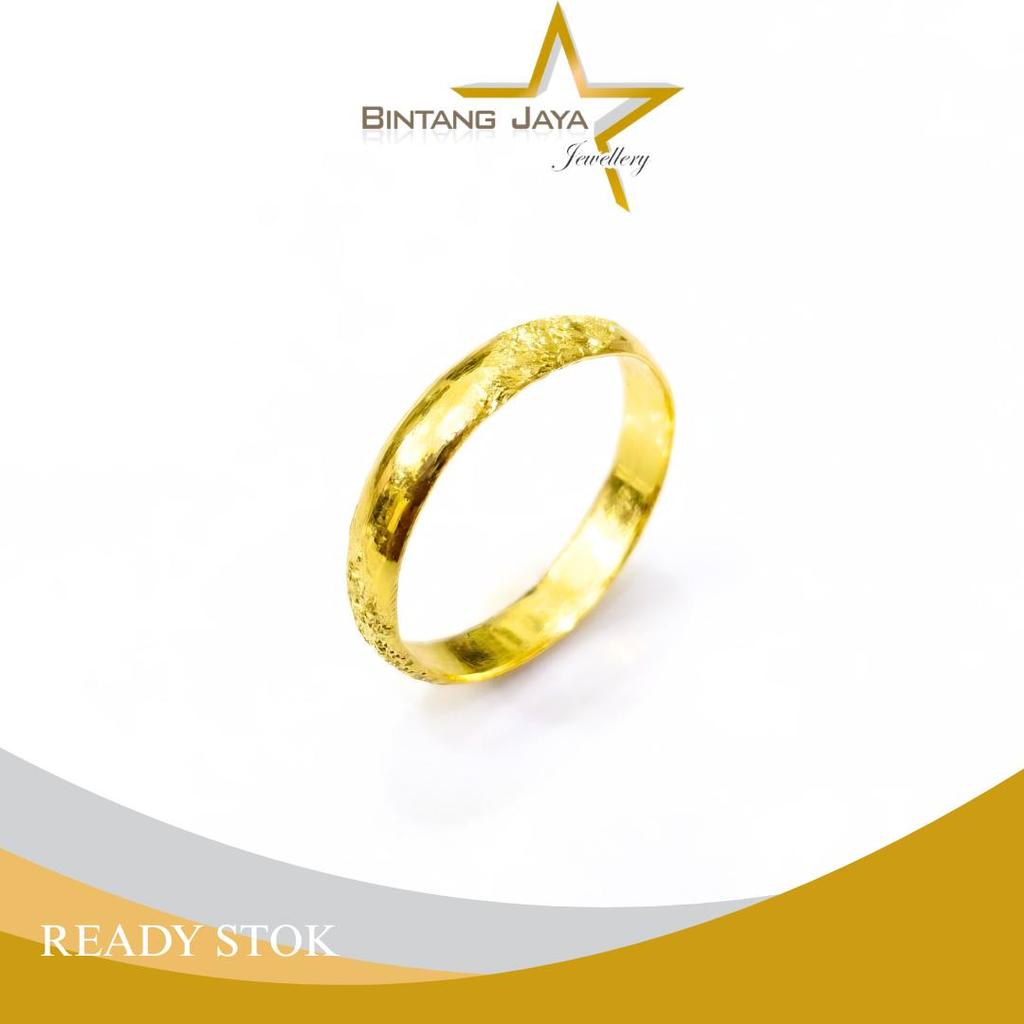 Cincin Emas Rotan Pasir (Timbang Air) 0.12 - Kadar LM99 - Berat 2,01gr - Size 19.5 - Kilau abadi ema