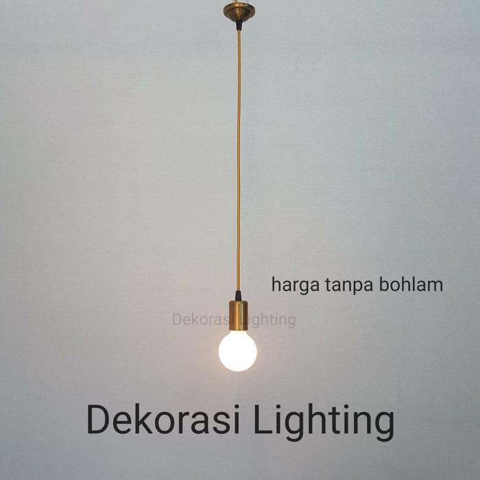 Fiting lampu gantung hias gold minimalis