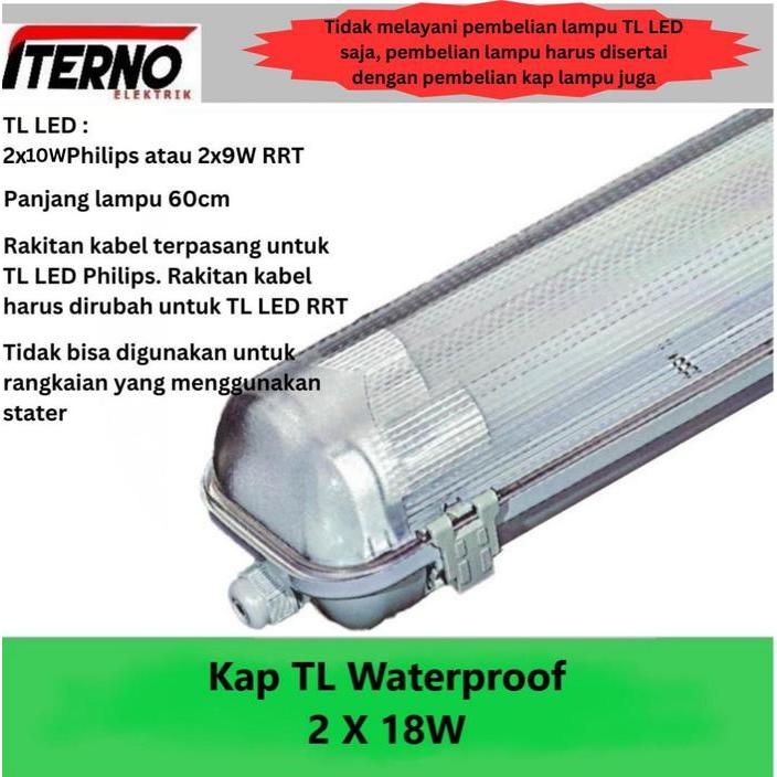 Promo Kap Lampu Waterproof 2X18 2X18W Tl Led 2X10W Ip65