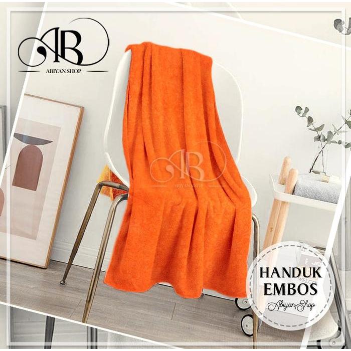 Handuk Embos Polos (Cod)- Handuk Besar - Handuk Orange