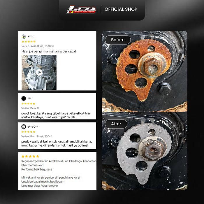 "New" LEXA Rust Blast Rust Remover Cairan Pembersih Karat Mesin Mobil Motor Anti Karat Besi Chrome