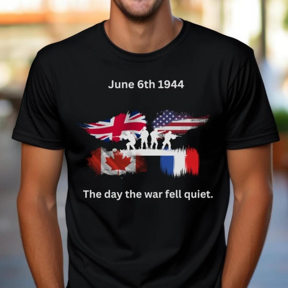 D-Day Shirt 80th Anniversary of D-Day Landings in Normandy Cotton T Shirt D-day Ww2 Memorabilia Memo