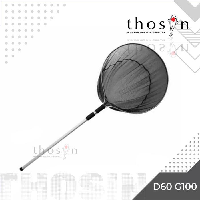 Jaring serok penangkap ikan koi besar D60 diameter 60 cm gagang 100 cm