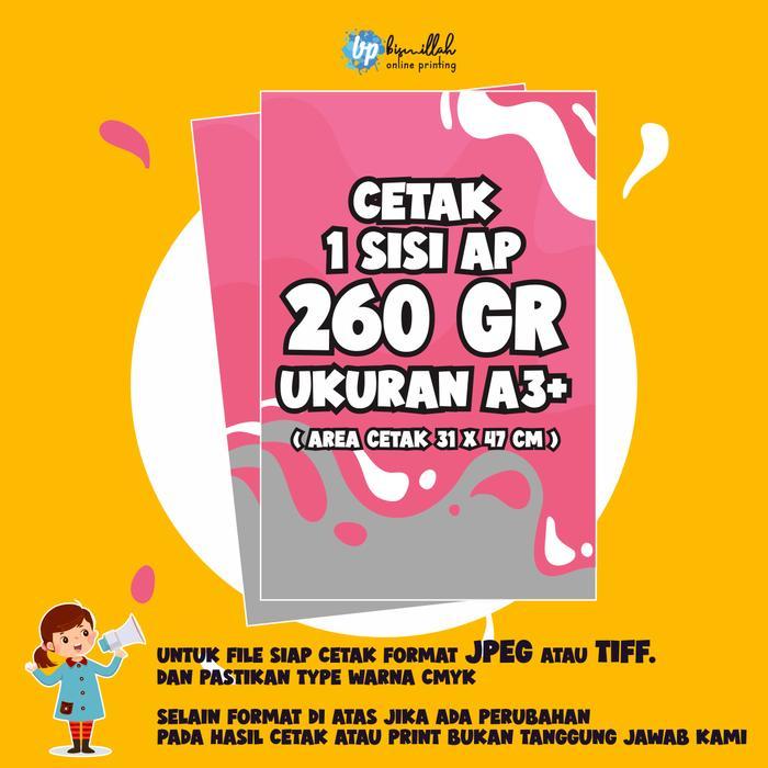 Cetak Art Paper 260gr ukuran A3+
