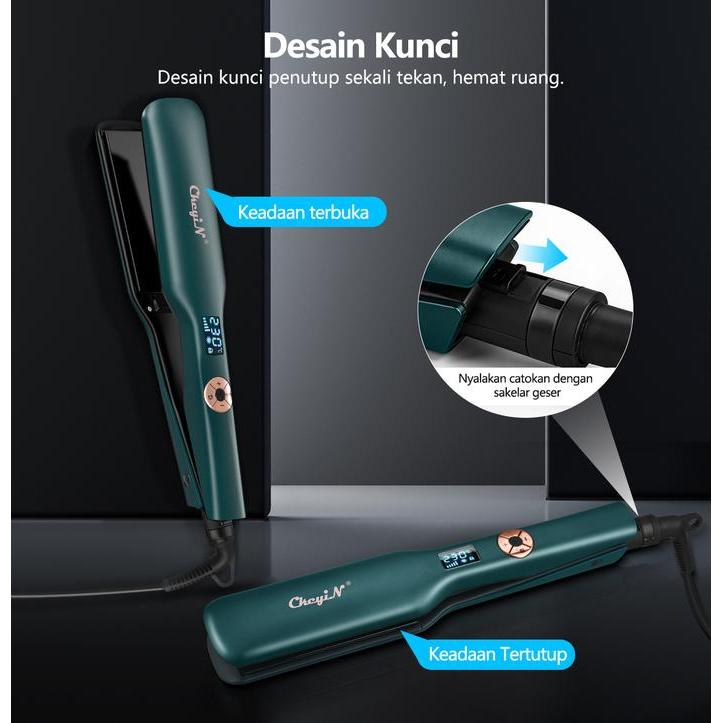 Ckeyin Dengan Layar Lcd Pengunci Cerdas Ptc 44Mm Catokan Rambut Catokan / Pengeriting Rambut Kering
