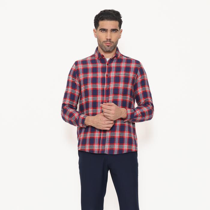{cod}{bayar di tempat} schoeller kemeja flannel pria lengan panjang reguler fit kotak-kotak nyaman &
