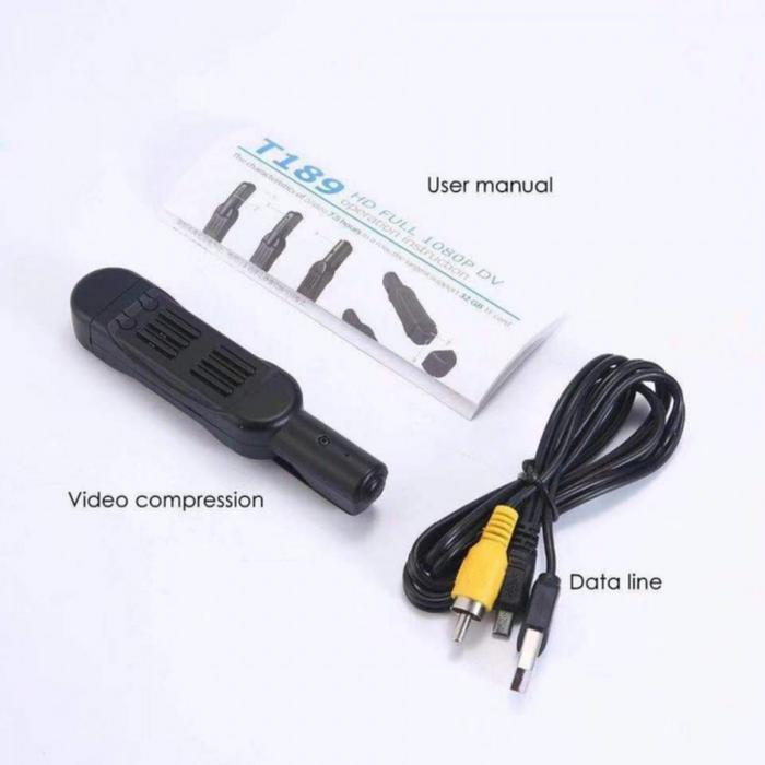 Spy Camera Mini T189 Pen Clip Kamera Pengintai Bentuk Pen Klip wifi