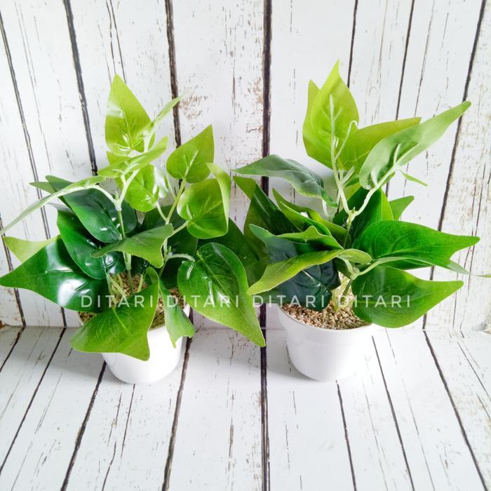 Daun PALSU MINI daun artificial plastik pot bunga