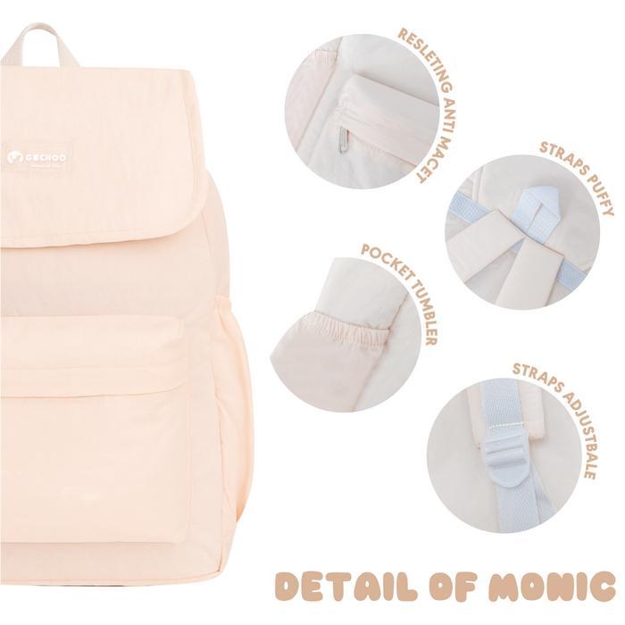 Top GECHOO - Backpack Pria Wanita Monic- Tas Ransel Sekolah Kuliah Kerja Muat Buat Laptop 14 inch