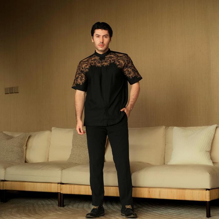 XAVIER - BASTOH BAJU KOKO BORDIR PRIA LENGAN PENDEK