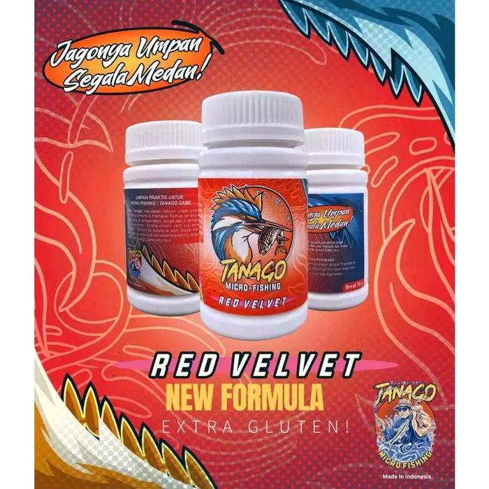 UMPAN TANAGO RED VELVET KEMASAN BOTOL 70 GRAM UMPAN MIKRO FISHING