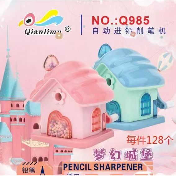 FANCY Serutan Pensil Putar Rumah Beeds Rautan Meja Putar