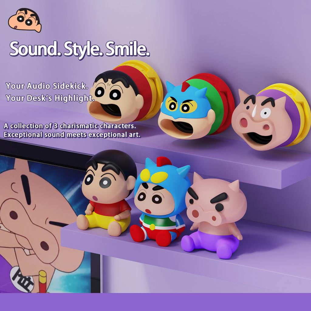 Crayon Shinchan Cartoon Wireless Mini Bluetooth Speaker with Magnetic Phone Holder Portable Small