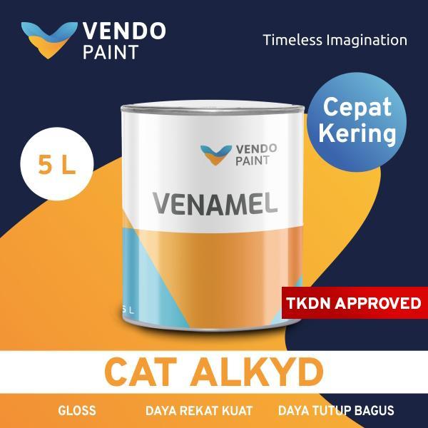 Vendopaint Cat Top Coat Kayu dan Besi Venamel - 5 L (Finishing) Cat Finishing Glossy, Tahan Lama,