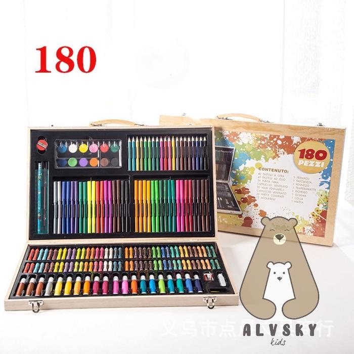 Art Full Set 180 PCS / Krayon Menggambar Mewarnai Anak Pensil Warna Perlengkapan