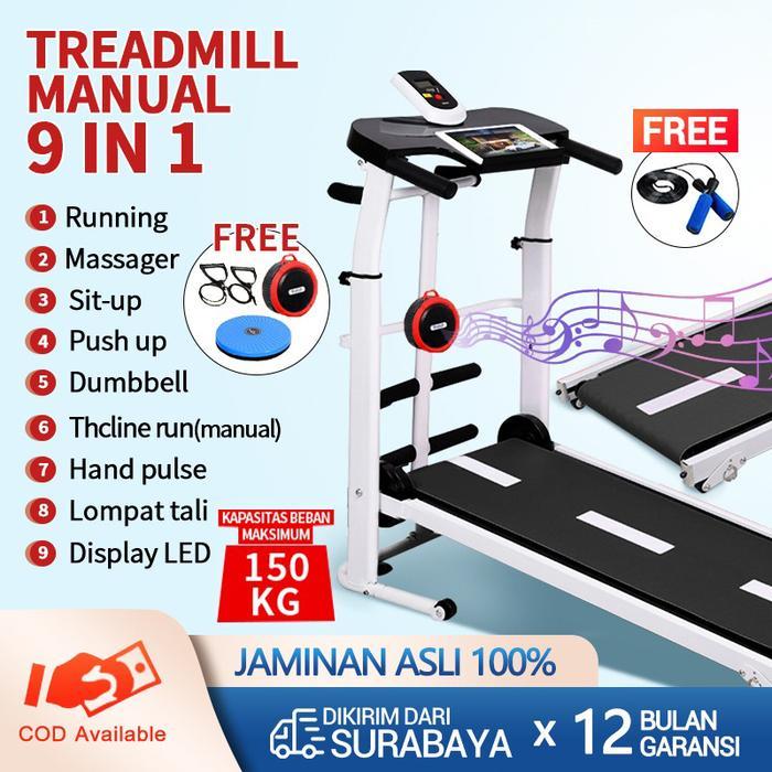 Treadmill Manual 7-in-1 Multifungsi - Alat Fitness Rumahan Termurah Tanpa Listrik Kaki Olahraga