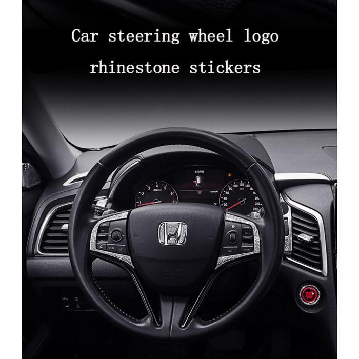 Stiker hiasan setir mobil logo mengkilap imitasi berlian imitasi stiker setir mobil Car depan calya