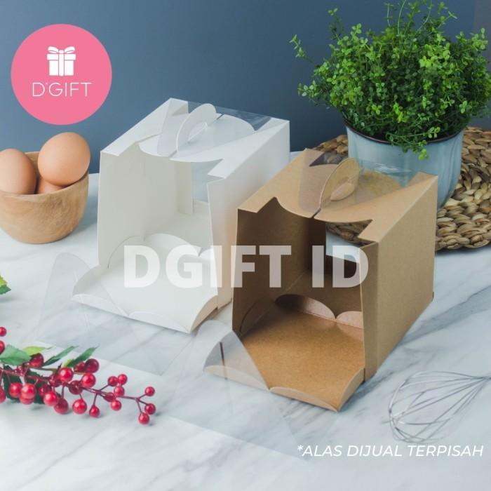 Thebest- Dus Kotak Chiffon Mini Mika Tart Mini Transparan Korean Cake Box