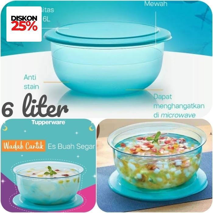 Tupperware Original Crystal Bowl Jumbo Wadah Makanan Berkuah Es Buah
