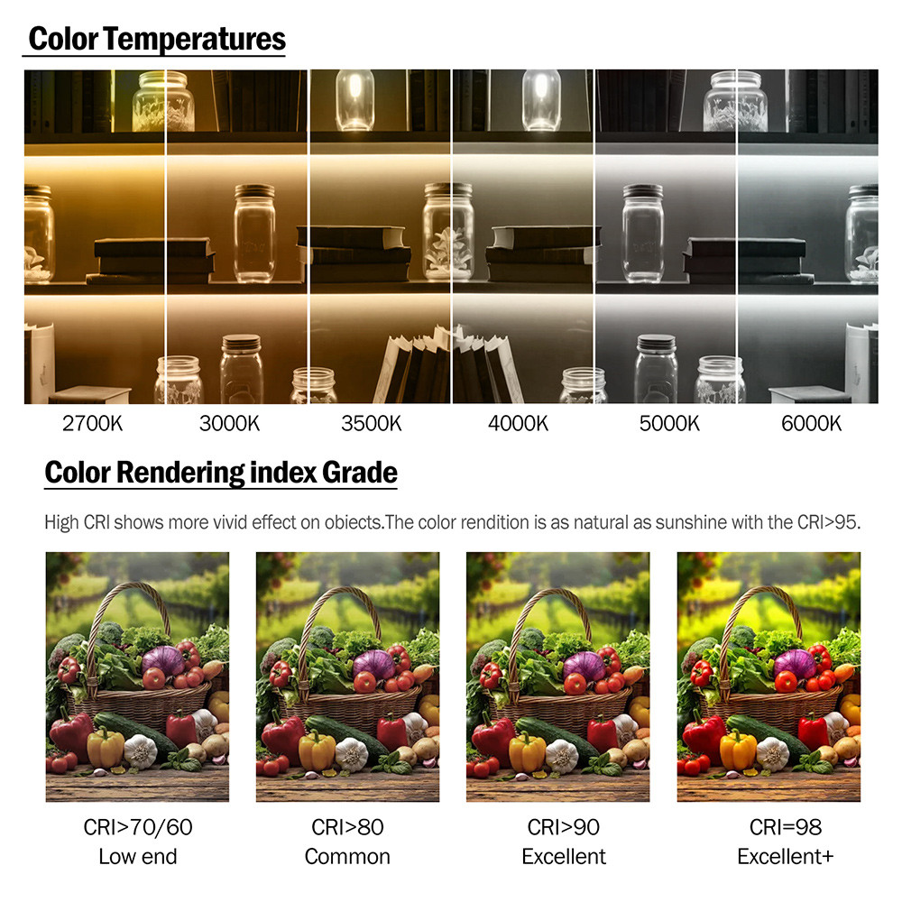 5mm 8mm PCB Led Strip Light RA98 5m 10m 24V 2835 2700K 3000K 3500K 4000K 5000K 6000K 120 240 LEDs