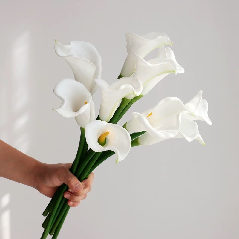 10PCS White Calla Lily Artificial Flower Bouquet Calla Lily Bridal Bouquet Wedding Flower