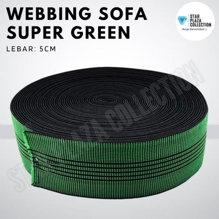 Webbing Sofa Karet Sofa / Jok / Kasur Tali Webing Elastis Hijau Super