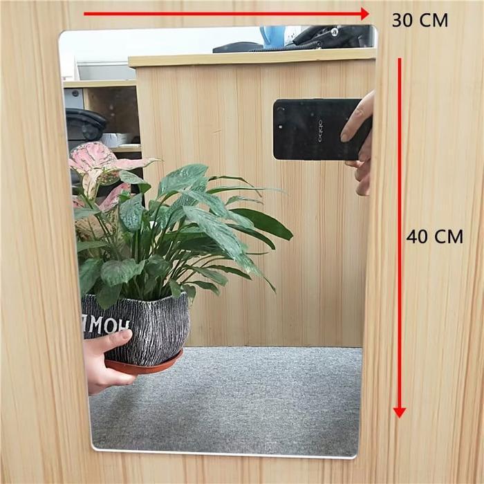 Stiker Kaca Cermin Dinding Model Kotak Mirror Wall 30 40,40 X 60 Cermin Dekorasi Plastic Stiker Kaca