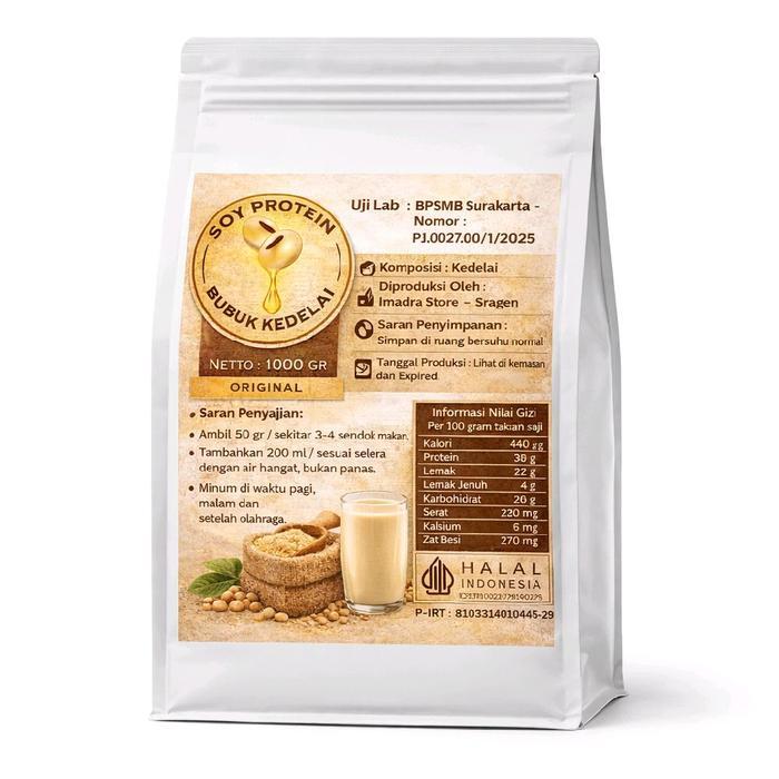Soy Protein 1 Kg Susu Kedelai Bubuk Suplemen Tinggi Protein