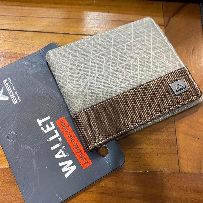 New Dompet Pria Eiger Geometrica 910003162 Slim Wallet Brown Original