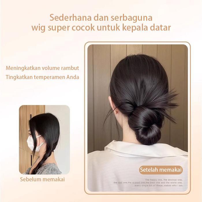 Sanggul hair klip rambut palsu hair bun hair clip rambut palsu wanita jepit rambut palsu wanita