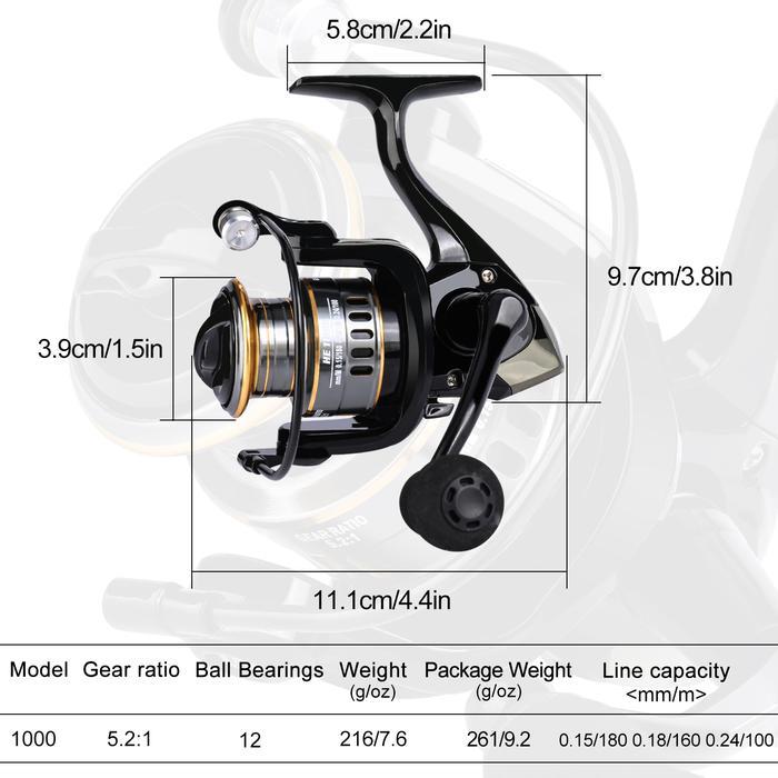 COD HE2000/HE3000/HE4000/HE5000 SERIES METAL REEL PANCING FISHING REEL 5.2:1 GEAR RATIO GULUNGAN