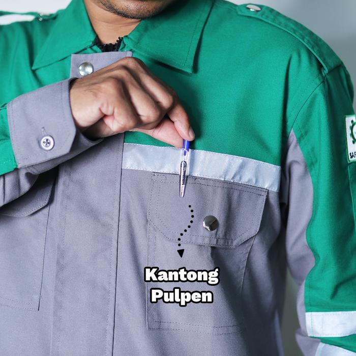Baju Lapangan / Seragam Kerja / Wearpack Safety Custom Bordir Model 02