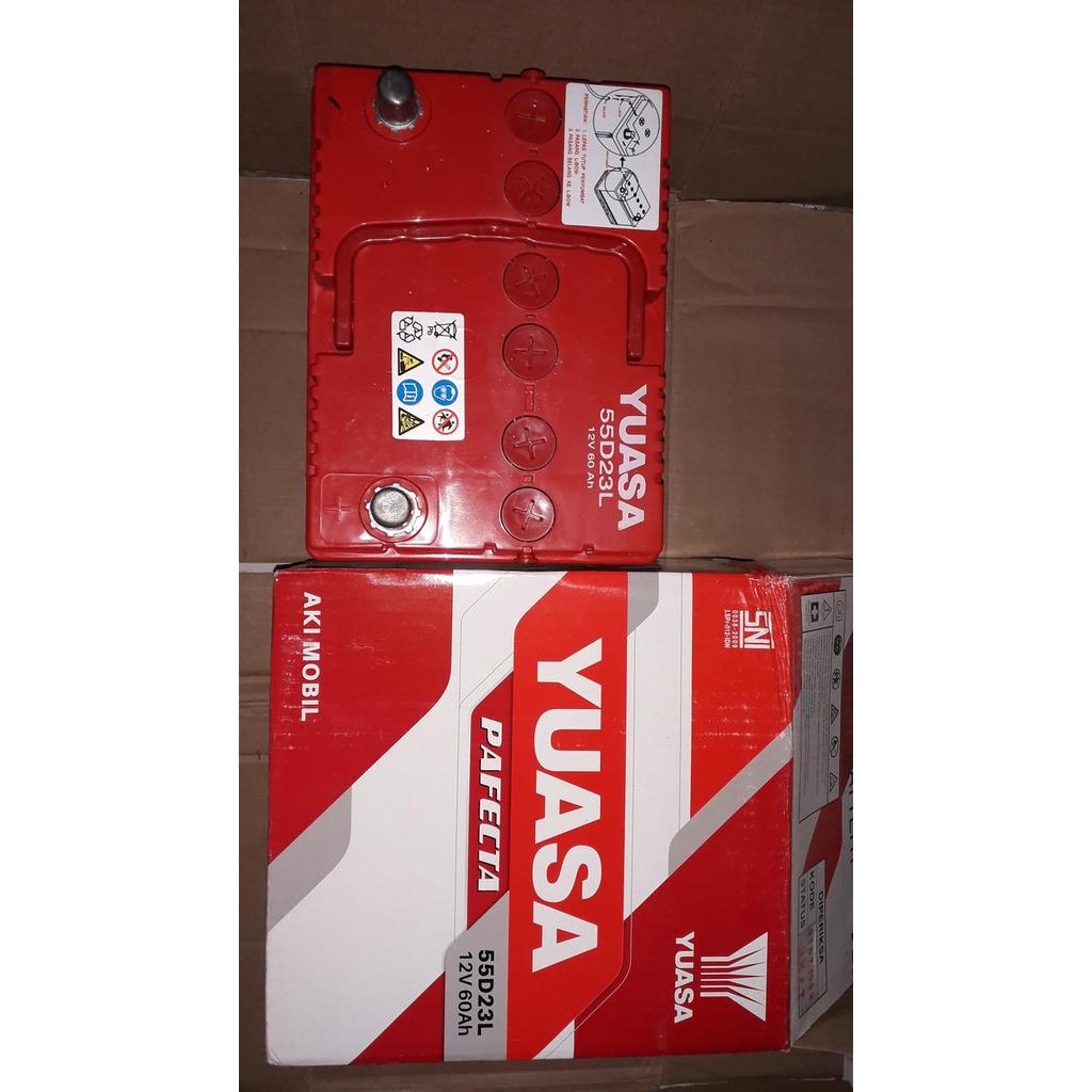Aki mobil yuasa premium 55d23 l 12V 60AH ORIGINAL -19179
