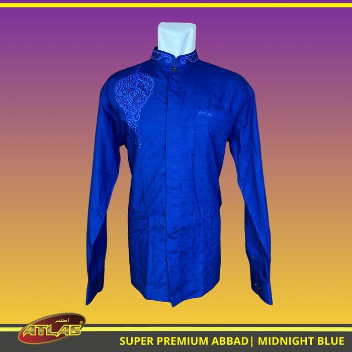 Baju Koko / Baju Muslim Atlas Super Premium Abbad Bordir Lengan Panjang Stylish, Eksklusif Dan