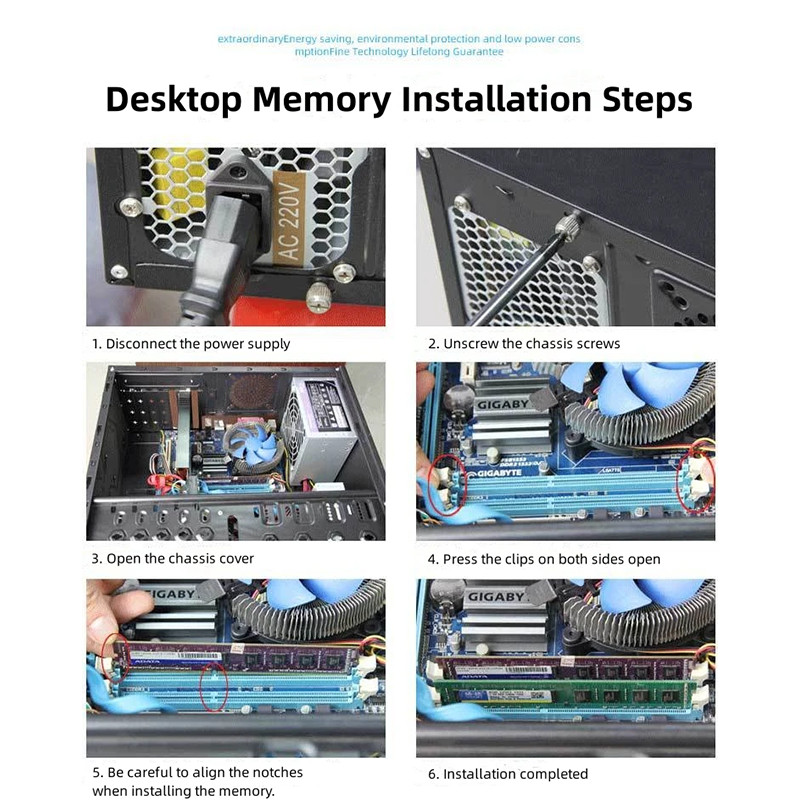 For Desktop Computer Memoria Module PC Memory Ram PC4200 DDR2 533MHz 1.8V 240PIN 2GB DIMM Non-ECC