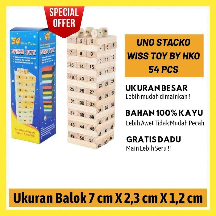 Mainan Stacko Kayu Angka Besar Permainan Susun Balok