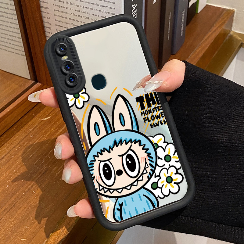 Casing Hp VIVO V15 Case Boneka yang lucu dan bunga  Mirror Kasing silikon cocok pria dan wanita Cesi