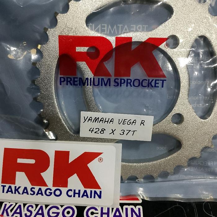 Gear rantai RK Takasago Chain Rantai Gir Set Berkualitas untuk Yamaha Bebek Vega ZR, Jupiter Z, Vega