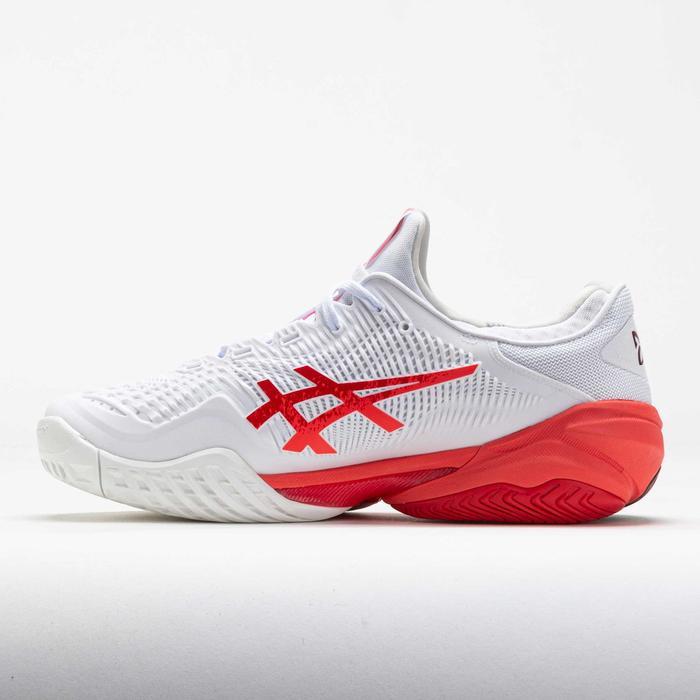 New Sepatu Tenis Asics Court Ff 3 Novak White Electrical Red / Asics Court Ff Novak Tennis Shoes