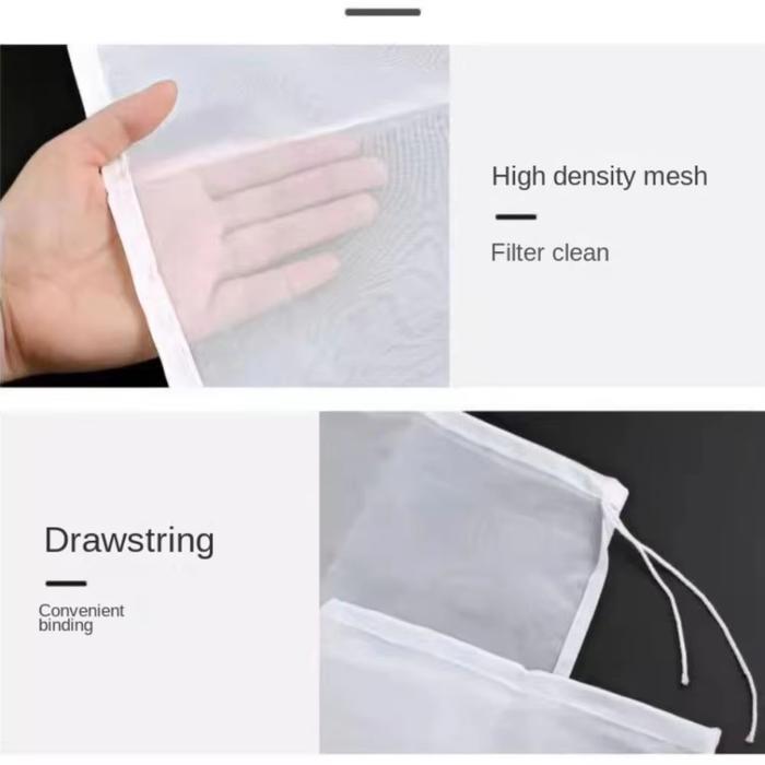 Kain Saringan Tahu Kedelai Kain Nylon Saringan Isi 10 Pcs Kain Penyaring Tahu Kantong Filter Bahan