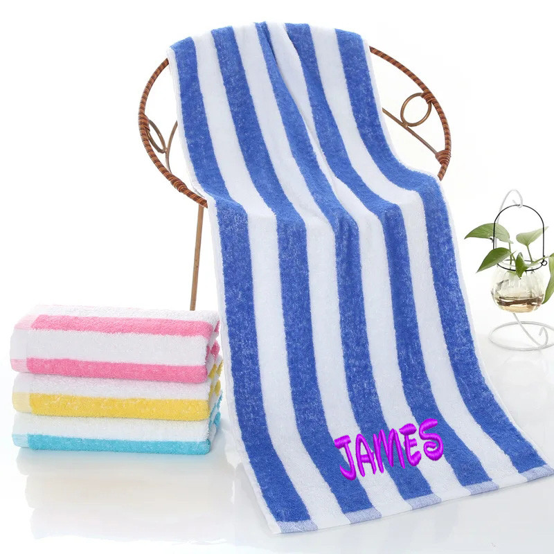 Personalized Embroidery Name Towel 70 * 140CM Swimming Pool Towel Bathroom Towel Custom Name Single 