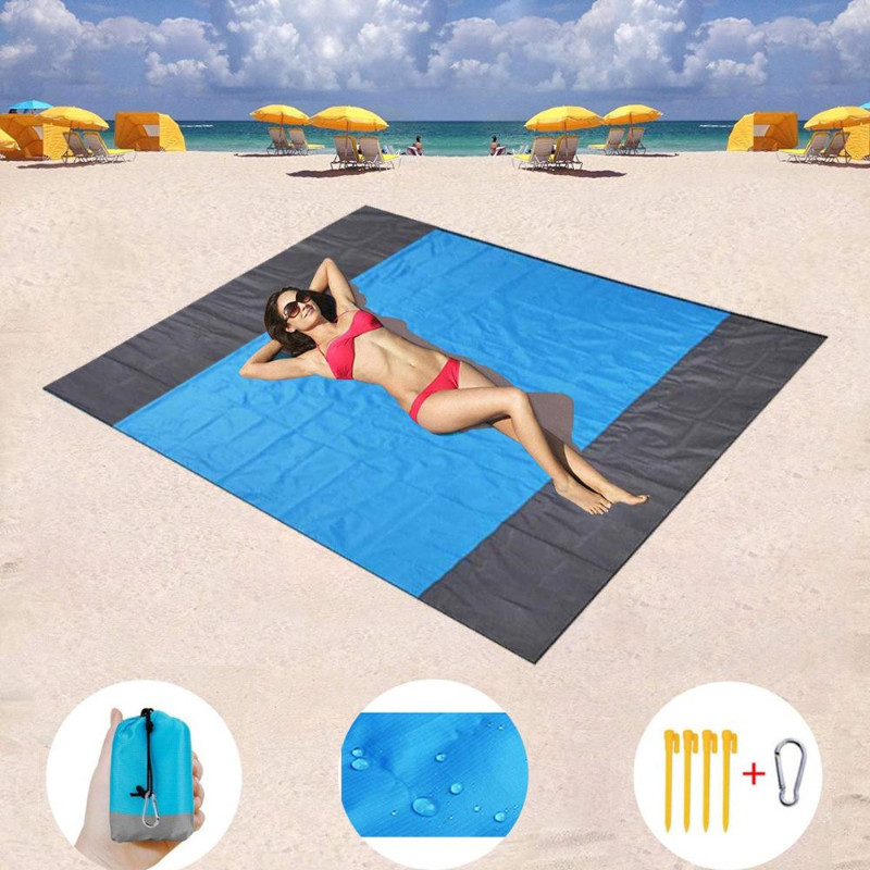 Waterproof Beach Towel Blanket Pocket Sand Free Towel Large Portable Mat Beach Camping Outdoor Towel