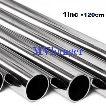 [] PIPA BULAT 120cm Chrome 1" inc l Gantungan Baju Display Besi