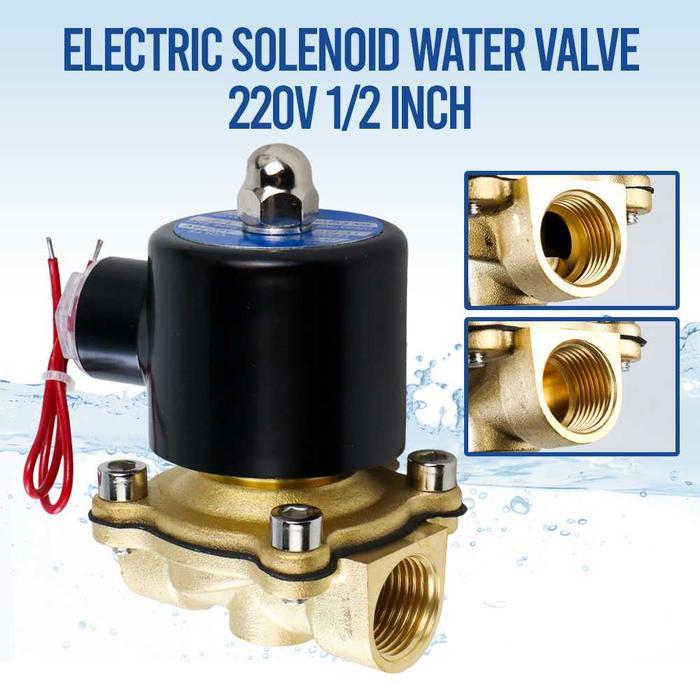 Solenoid Valve Elektrik Kuningan Keran Air Otomatis 220V Tahan Karat