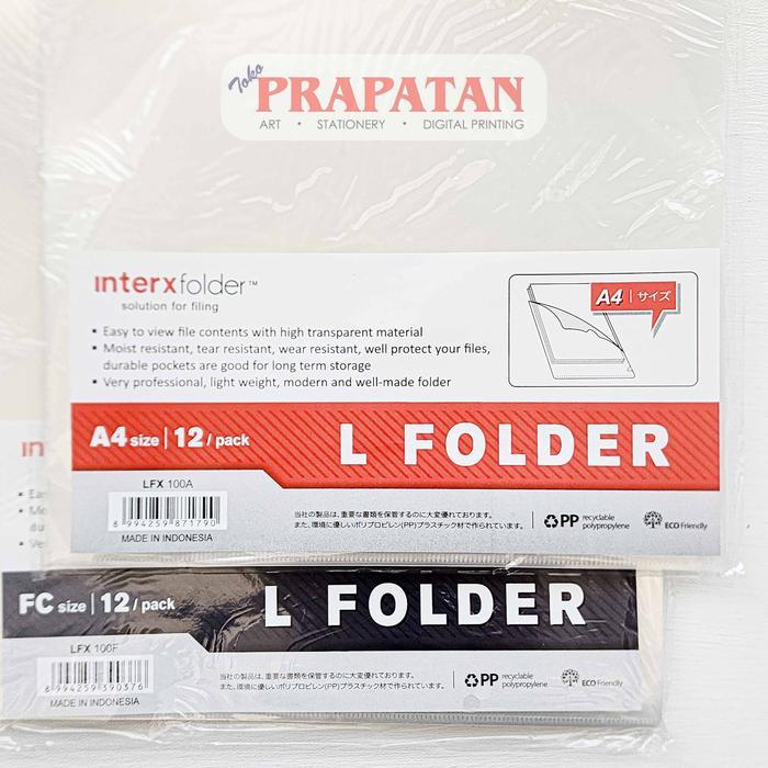 Interx Map L Folder Bening Transparan Lfx100 (Isi 12 Per Pack)