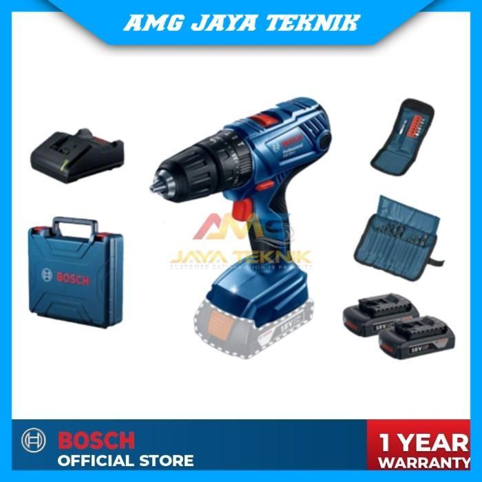 Bor Besi Baterai Cordless Portabel /Bosch GSB 180 LI + 23 Set Mata Bor
