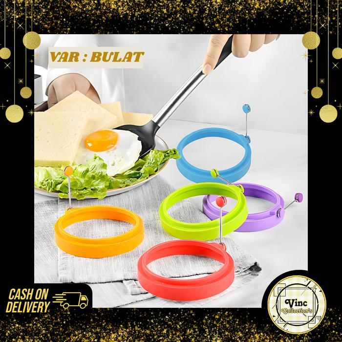Cetakan Telur Ceplok Bentuk Bulat / Cetakan Telur Dadar Silikon / Cetakan Telur Dadar Omellet