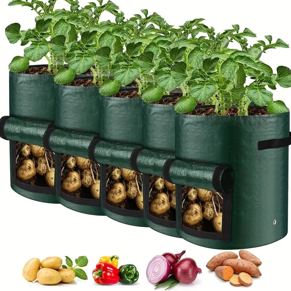 5PCs Garden Supplies Vegetable Plant Grow Bag Planting Container Bag Thicken Garden Pot DIY Potato