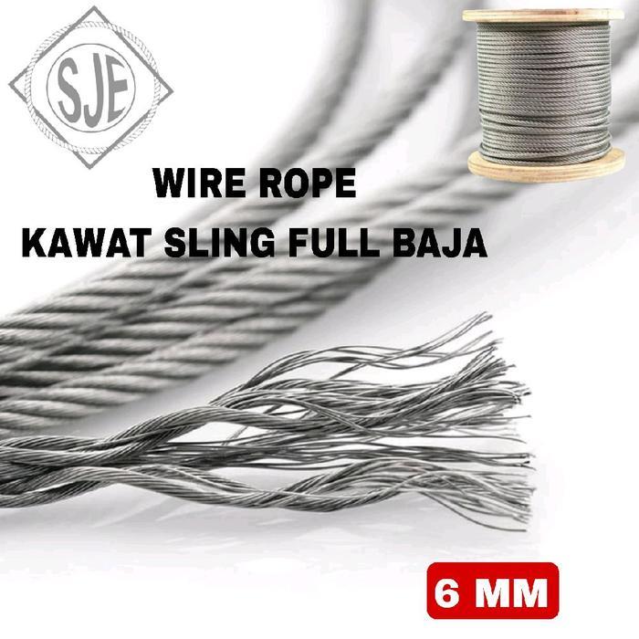 "New" Sling baja 6mm/kawat baja 6mm/seling baja 6mm/sling full baja 6mm
