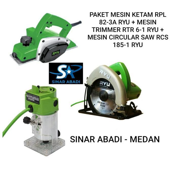 PAKET MESIN SERUT KAYU RYU + PROFIL TRIMMER RYU + CIRCULAR SAW RYU